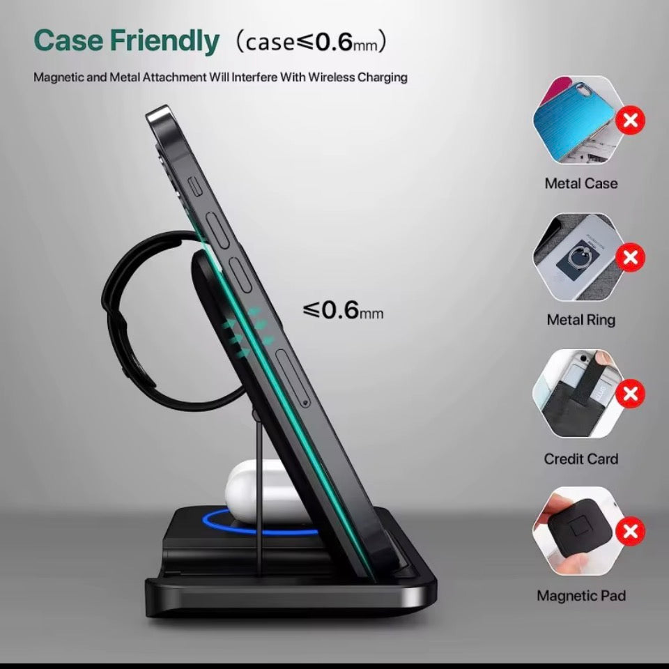 3 in 1 wireless 12v charging station